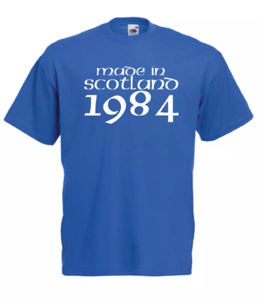 

made in scotland 1984 xmas gift idea mens women t shirts multi-color s-2xl, White;black