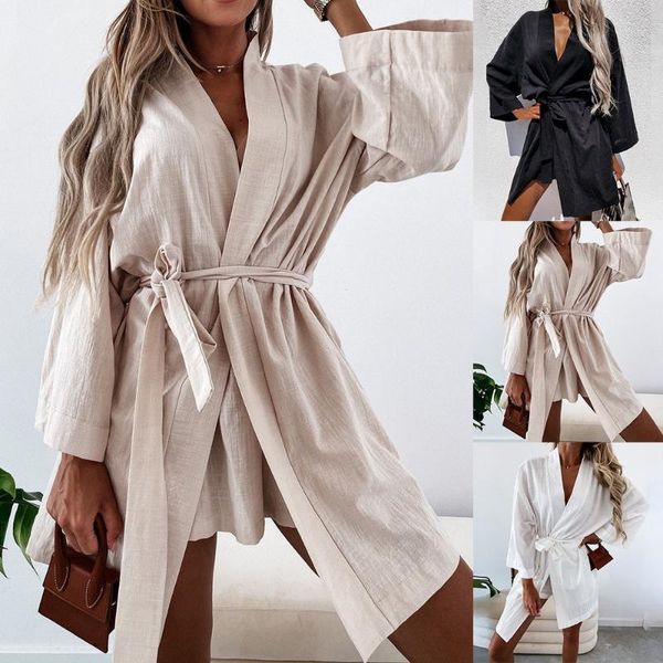 

casual dresses summer women style dress v-neck lace up solid color midi printing ladies party fashion streetwear, Black;gray