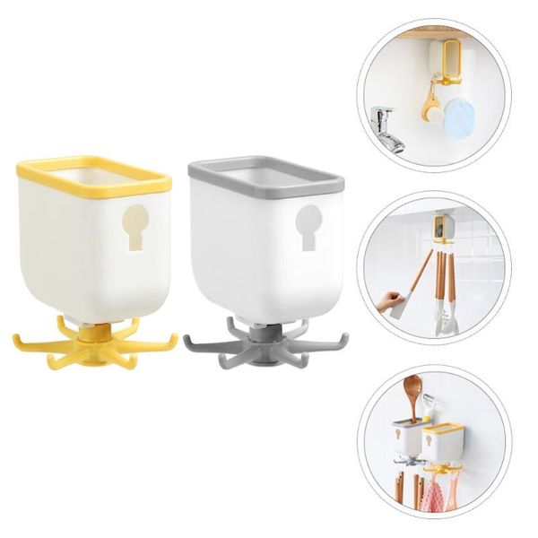 

storage drawers 2pcs practical kitchen box hanging rack with rotating hooks