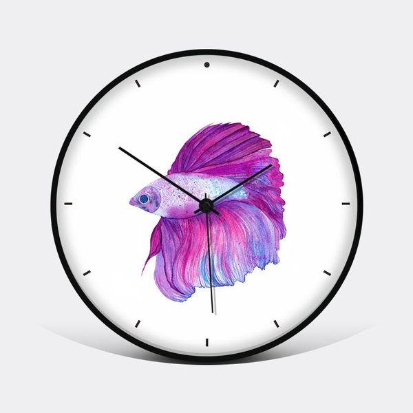 

cartoon colorful coral tropical fish ocean clock home decoration living room cafe art wall watch decor 12 inch gifts clocks
