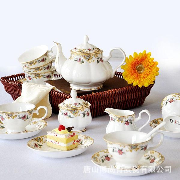 

cups & saucers tangshan high-grade bone china coffee suit european tea set