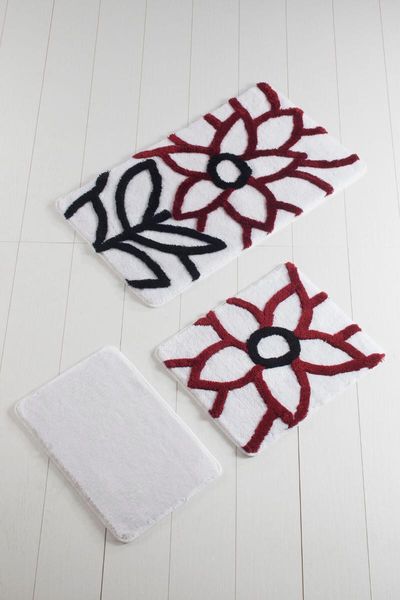 

natural red 3-set bath mat 8694545028241 mats