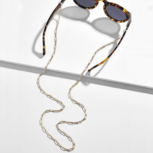 

sunglasses frames delicate eyewear lanyard elegance contracted glasses chain anti-lost acrylic pearls crystal bead, Silver