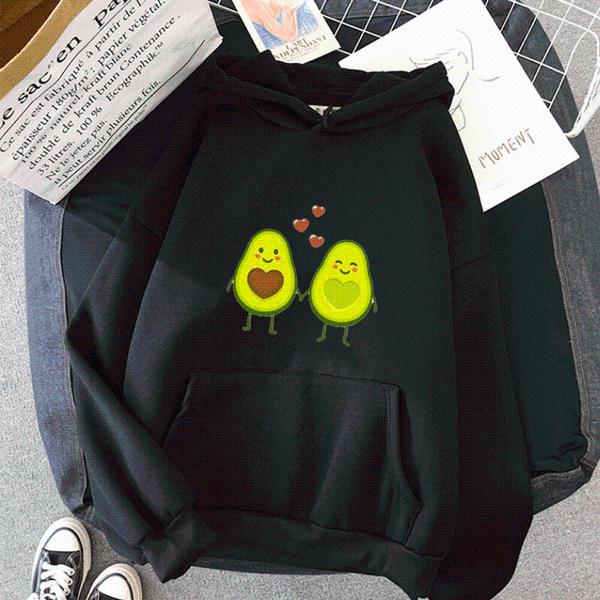 

women's hoodies & sweatshirts full sleeve kawaii hoodie print sweatshirt autumn winter woman hoody female sudaderas mujer plus size 4xl, Black