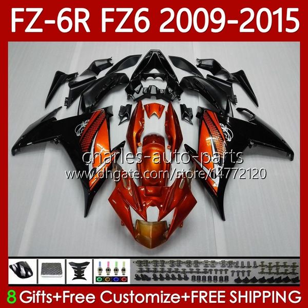 Kit carrozzeria per YAMAHA FZ6N FZ6 FZ 6R 6N 6 R N 600 09-15 Carrozzeria 103No.0 FZ-6R FZ600 FZ6R 09 10 11 12 13 14 15 FZ-6N 2009 2010 2011 2012 2013 2014 2015 Carenatura OEM Fabbrica arancione