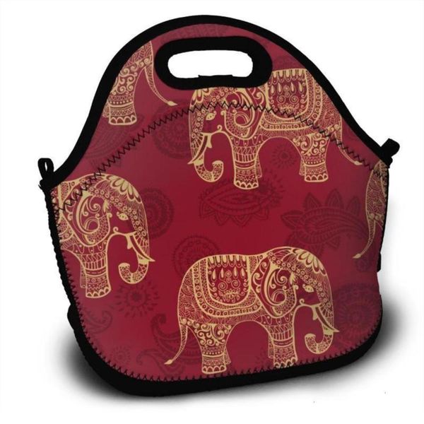 

designer storage bagdesigner storage bagportable insulated thermal bento lunch box elephants red pattern picnic storage bag pouch bags organ