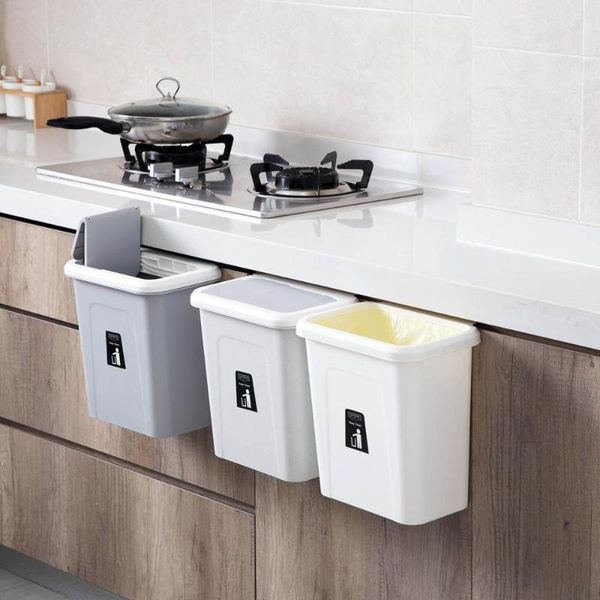 

waste bins kitchen hanging trash can with lid household cabinet door wall storage bin box bedroom