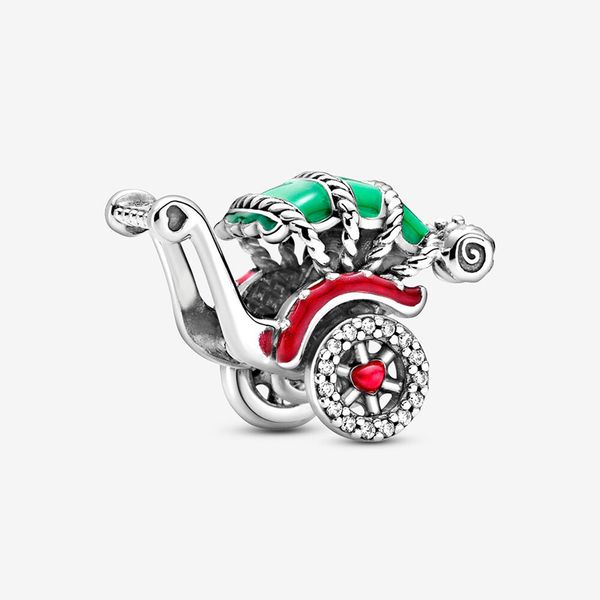 

premium 925 sterling silver colorful 2020 traditional rickshaw charm beads adapting original pan charm bracelet jewelry gift, Black