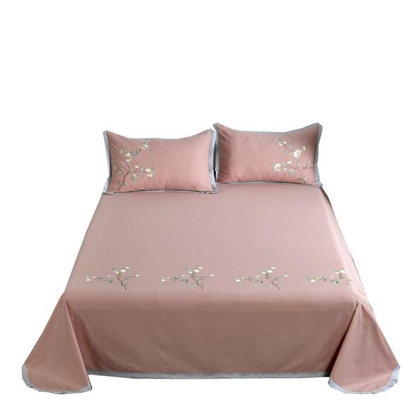 

sheets & sets three-piece cotton twill embroidered bed sheet 2cases