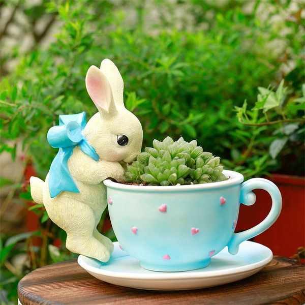 

planters & pots cartoons flower pot resin animals flowerpot cute vase cactus succulent plants potted arrangement garden decoration