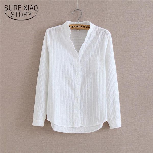 

fashion office white blouse women shirts long sleeve cotton shirt blouses casual ladies 1715 women's