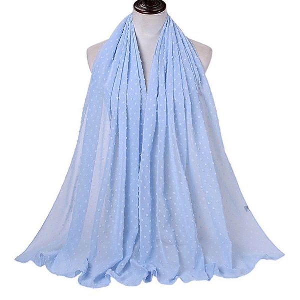 

scarves women muslim hijab pom floral chiffon scarf long shawl islamic head wrap 83xf, Blue;gray