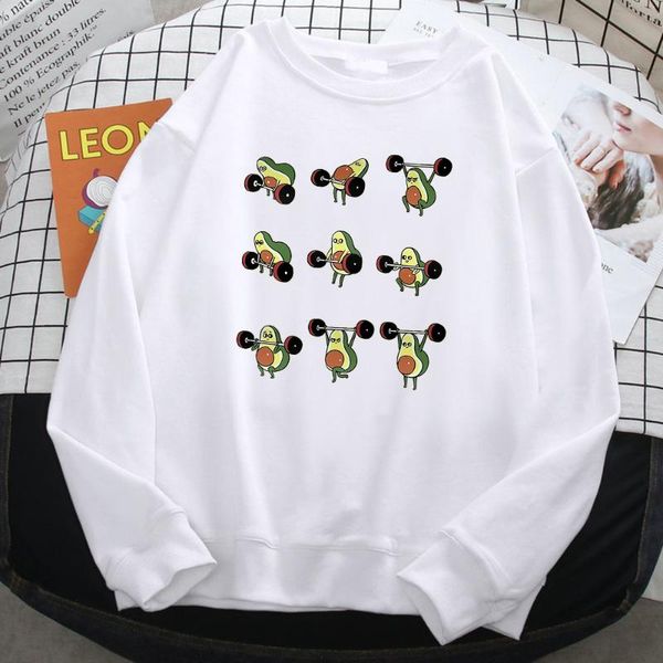 

women's hoodies & sweatshirts cute avocado womens street kawaii anime clothing fleece loose casual streetwear, Black