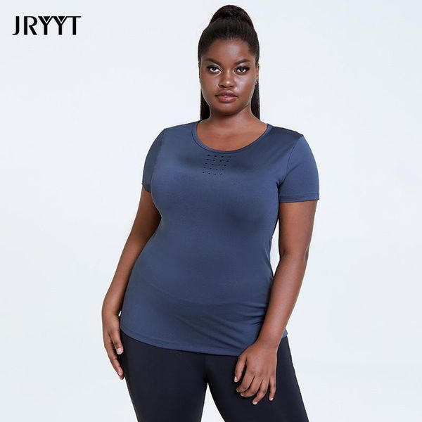 

yoga outfit jryyt summer short sleeve breathable shirt women plus size quick dry sports t-shirt female aerobics gym running l-4xl