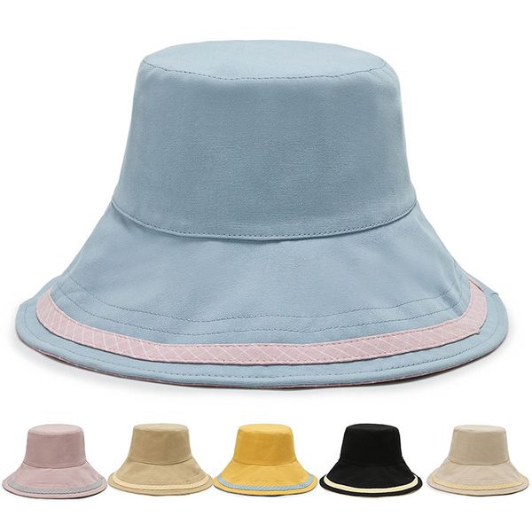 

fisherman hat 2020 spring, summer and autumn uv protection sunscreen outdoor new tide women's double-sided hats, Blue;gray