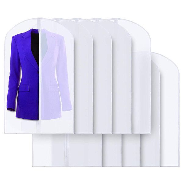 

clothing & wardrobe storage 40 inch clear plastic hanging garment bags for clothes - suits, dresses (10 pack)
