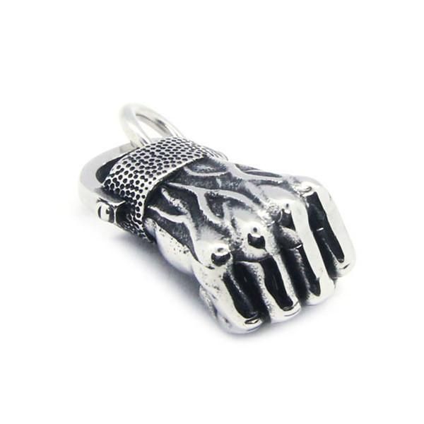 

pendants personal design fist men pendant 316 stainless steel fashion necklace, Black