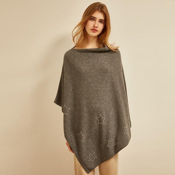 

blankets cashmere wool blend blanket knitted rhinestone star cape 100% selected materials from inner mongolia