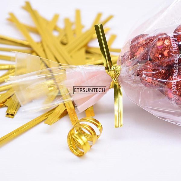 

50set gift bag tie foil wire cake wrapping twist ties wedding birthday party favors packing supplies11