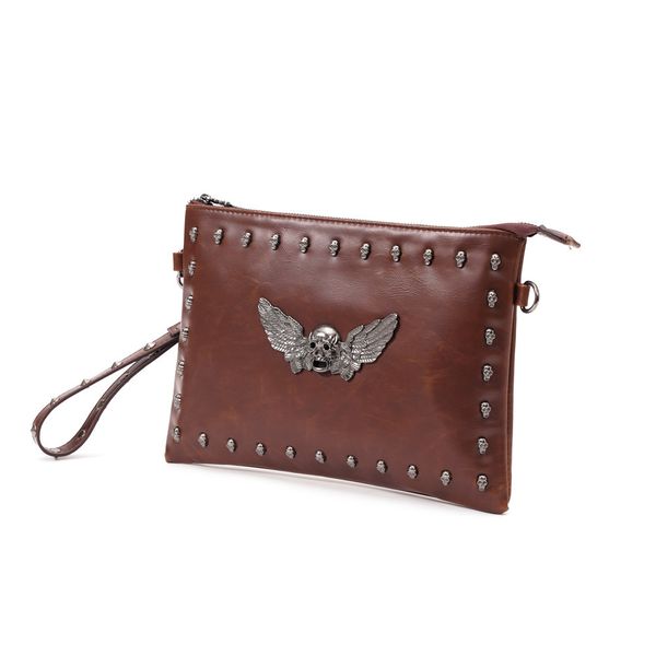 

leather men clutch bag fashion letter women cosmetic bags handbag r flap men's business briefcase