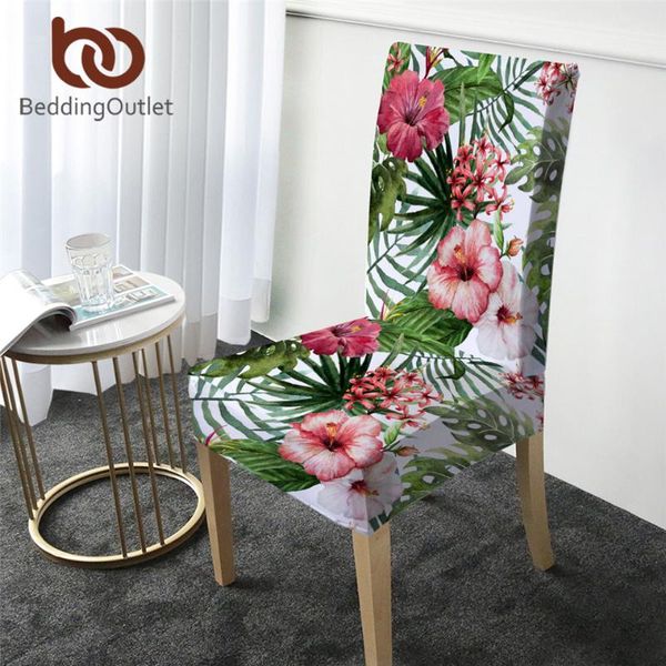 

chair covers beddingoutlet flowersÂ dining cover leaf spandex elastic slipcover tropical plantsÂ anti-dirty seat case drop