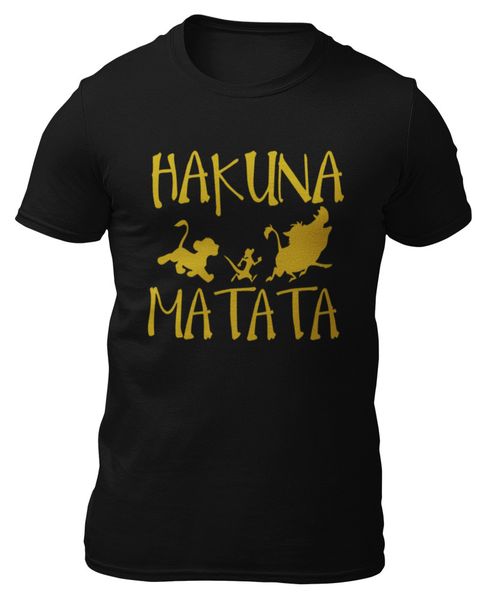 

T-shirt-lion king hakuna matata-t-shirt -, White;black