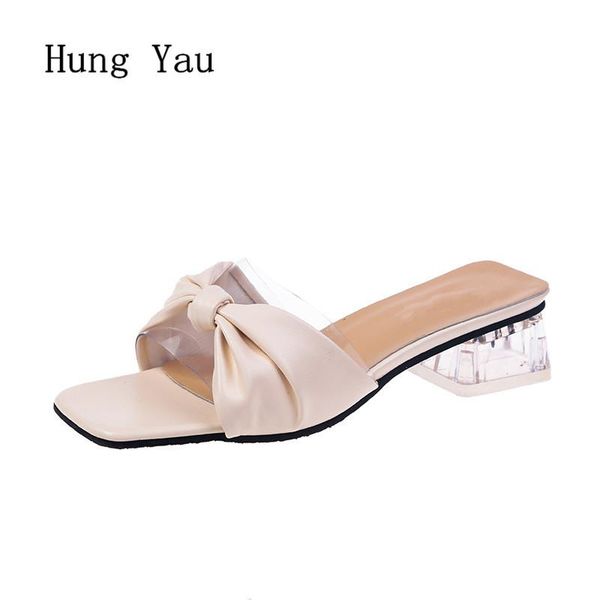 

dress shoes women sandals 2021 summer woman slippers thick heels fashion butterfly-knot platform female slides ladies peep toe, Black