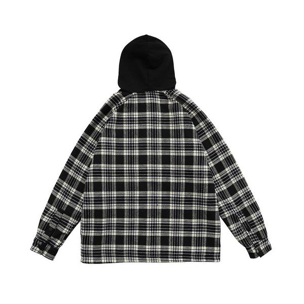 

represent 2021 drop plaid hooded jacket men women couples 100% cotton oversized hip-hop high street men's jackets, Black;brown