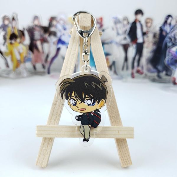 

keychains detective conan xiaolanan room through akai hideyoshi cosplay party acrylic keychain charm keyring phone pendant gifts, Silver