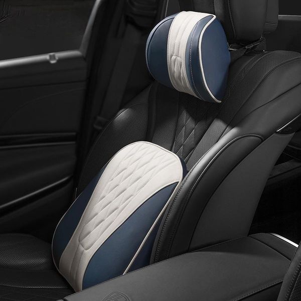 

seat cushions pu leather car neck pillow headrest lumbar support automobiles waist cushion travel for driver chair