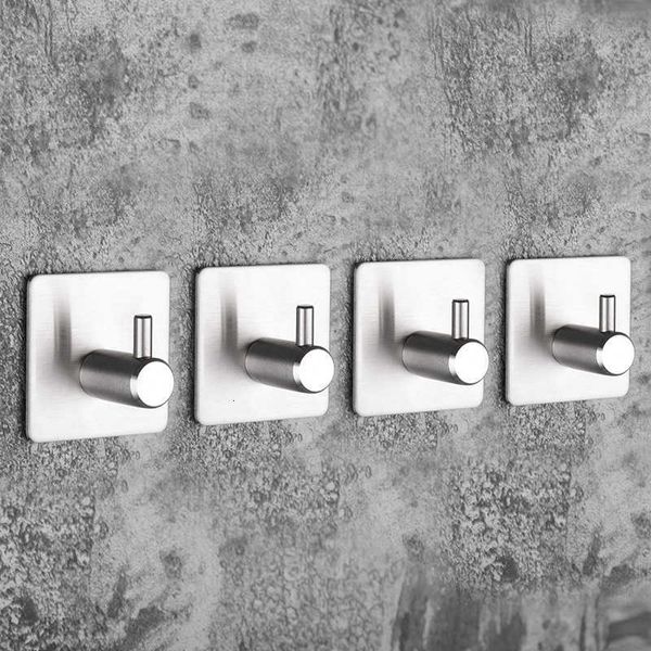 

304 stainls steel adhive hook single strong door rear hole nail square