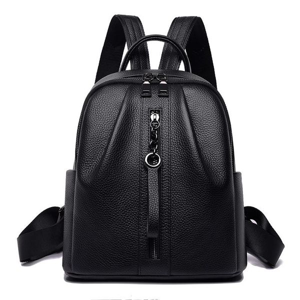 

korean cowhide backpack anti-theft ladies new 2021 leather version women's wild of fashion layer genuine qjjrn