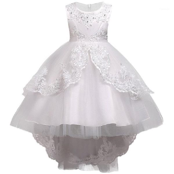

girl's dresses white lace flower party ball gown wedding easter junior bridesmaid princess girl dress sleeveless children kids vestidos, Red;yellow