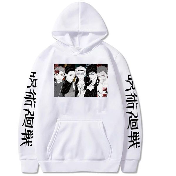 

men's hoodies & sweatshirts anime cartoon jujutsu kaisen printed long sleeves pullovers men/women drop 300, Black