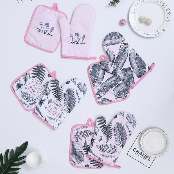 

oven mitts glove heatproof microwave mitten kitchen cooking thickened gloves microondas insulated non-slip