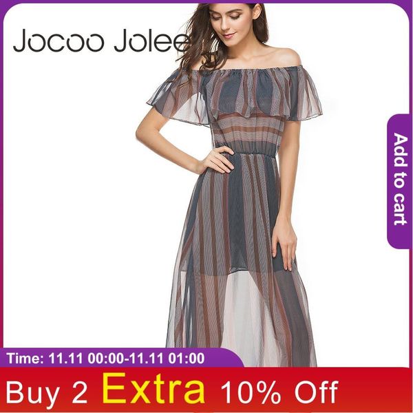 

casual off shoulder long dress for lady office style the clairvoyance with ruffles shawl design party 210428, Black;gray