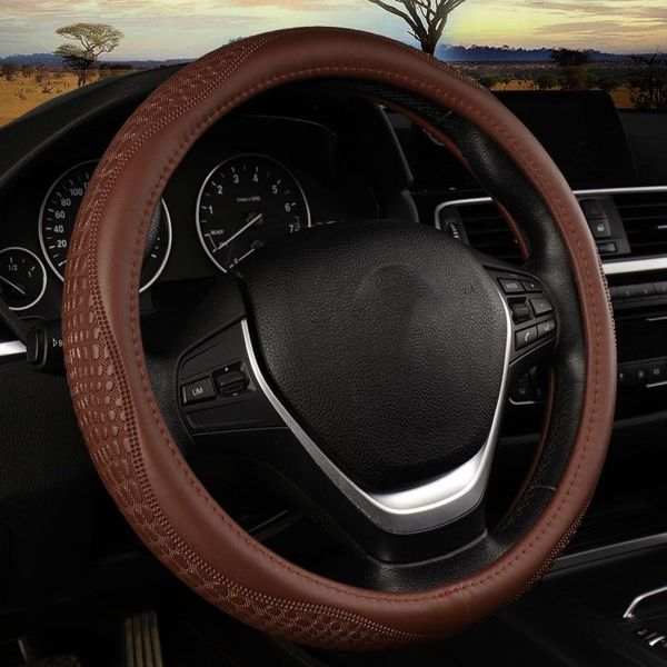 

steering wheel covers car cowhide crocodile pattern shoulder protection shell skidproof auto protector