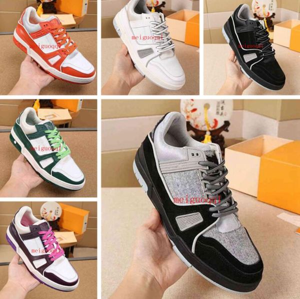 

shoe snew designer sneakers b23 oblique high low mens sneaker b24 technical canvas leather women casual shoes bee quality luxurys trainers, Black