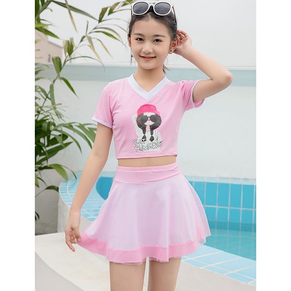 

new princess one piece girls' holiday 2021 student zhongtong cute korea swimsuit better spring factory, White;black