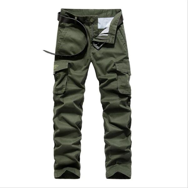 

men's cargo pants men casual multi pockets cotton tactical trousers work mens joggers overalls pantalon homme plus size 30-44, Black