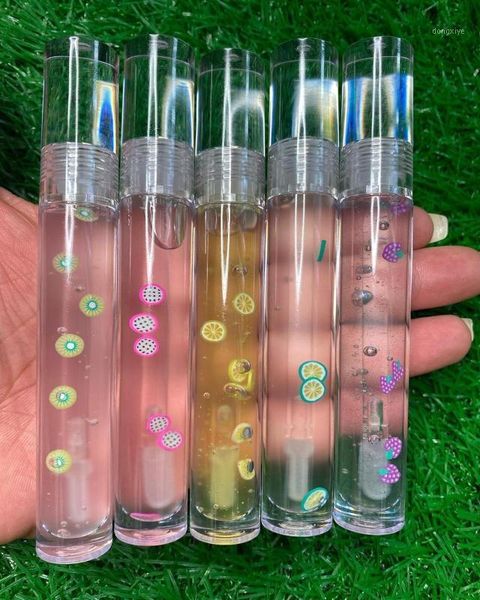 

100ml diy transparent lip gloss moisturizing glaze base with fruit slice decor tint makeup lasting lipgloss vendor1