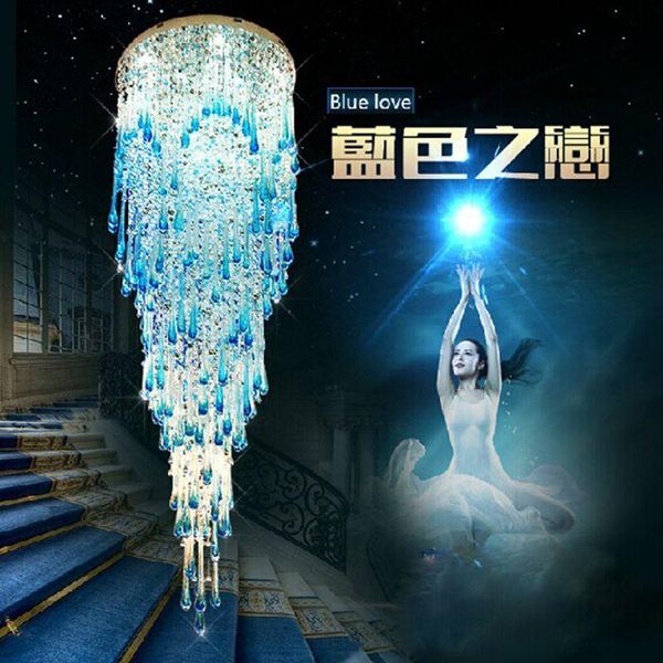 

chandeliers modern luxury blue crystal chandelier light fixture lustres de cristais home lighting