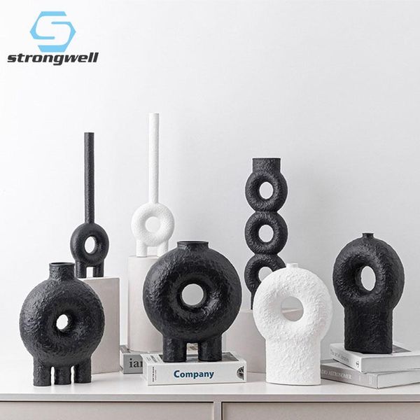 

vases strongwell modern decoration geometric circle vase home office flower arrangement artware living decor crafts gifts