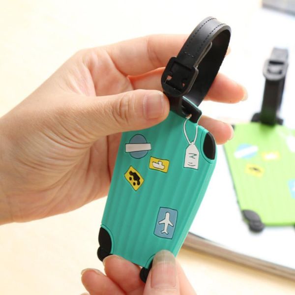 

toiletry kits cute soft rubber suitcase luggage label bag handbag pendant name id address tags travel accessories