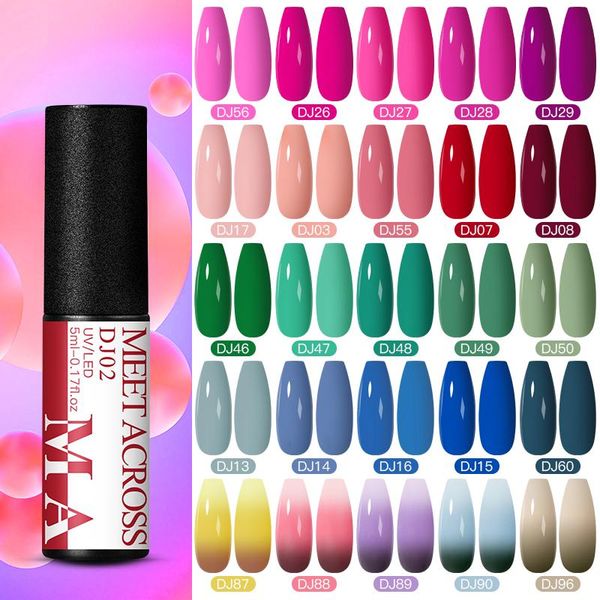 

nail gel meet across 5ml art polish spring summer color semi permanent varnish base coat uv led, Red;pink