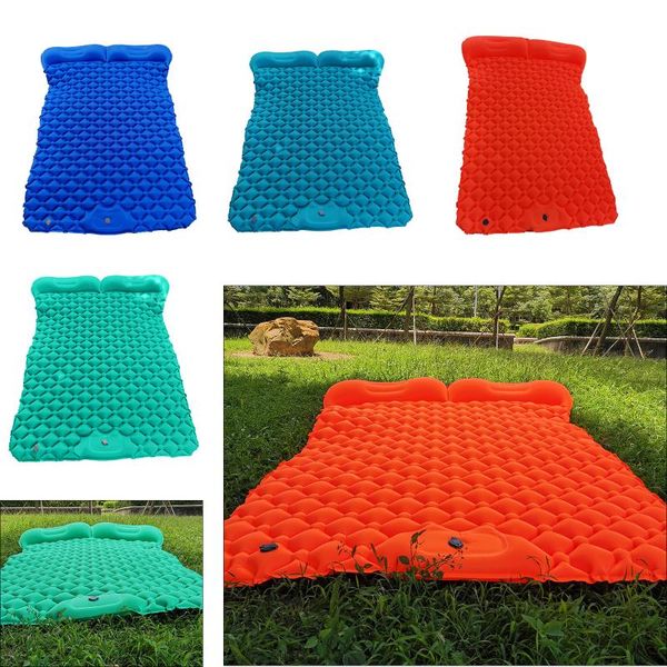 

outdoor camping mat inflatable double sleeping mattress 2 person tent pad pads