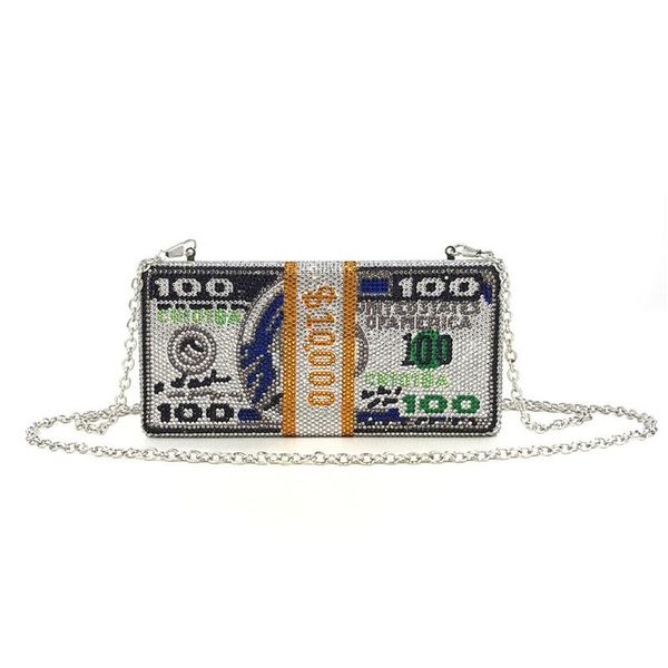

evening bags 50ld stack of cash rich dollars crystal clutch purses for women party cocktail rhinestone handbags