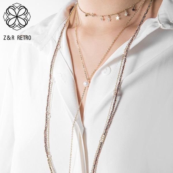

pendant necklaces 2021 gold color bohemia long chains suspension collar necklace vintage costume jewelry for women trend unusual pendants th, Silver