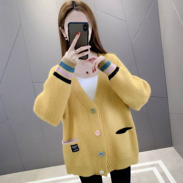 

women's sweaters ladies sweater cardigan autumn and winter clothing new loose knitted jacket women all-match comfortable qm* fb3z, White;black