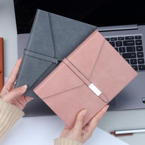 

notepads pu leather business fitted notebook a5 journal hand book folding diary simple creative office school supplies notebooks, Purple;pink